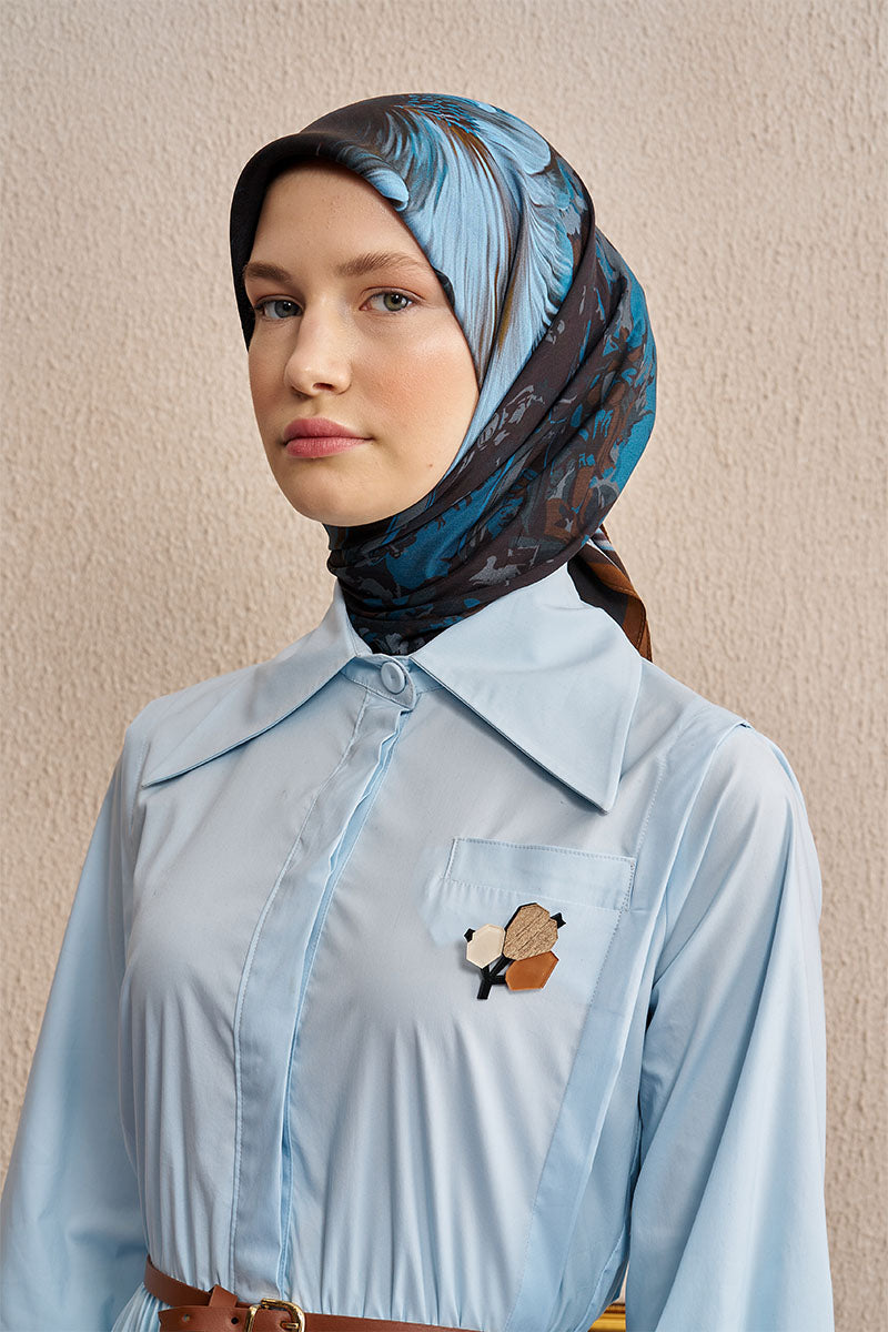 Vision Art Collection Mirage Eşarp -Kahverengi/Mav