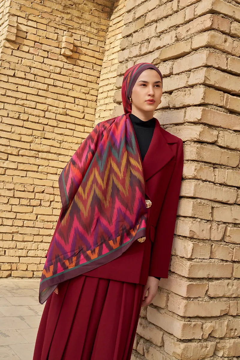 Missoma Floş Viskon Şal - Bordo