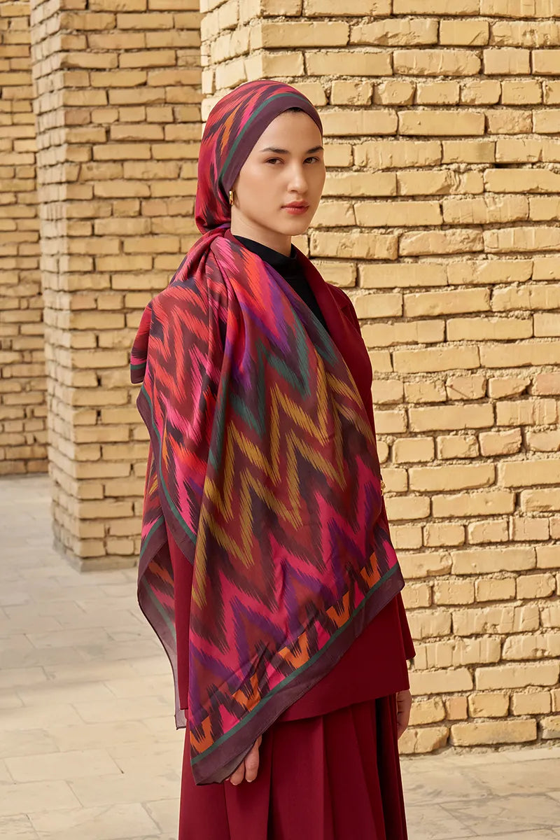 Missoma Floş Viskon Şal - Bordo