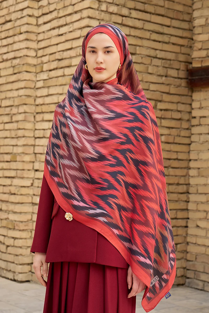 Missoma Floş Viskon Şal - Kırmızı