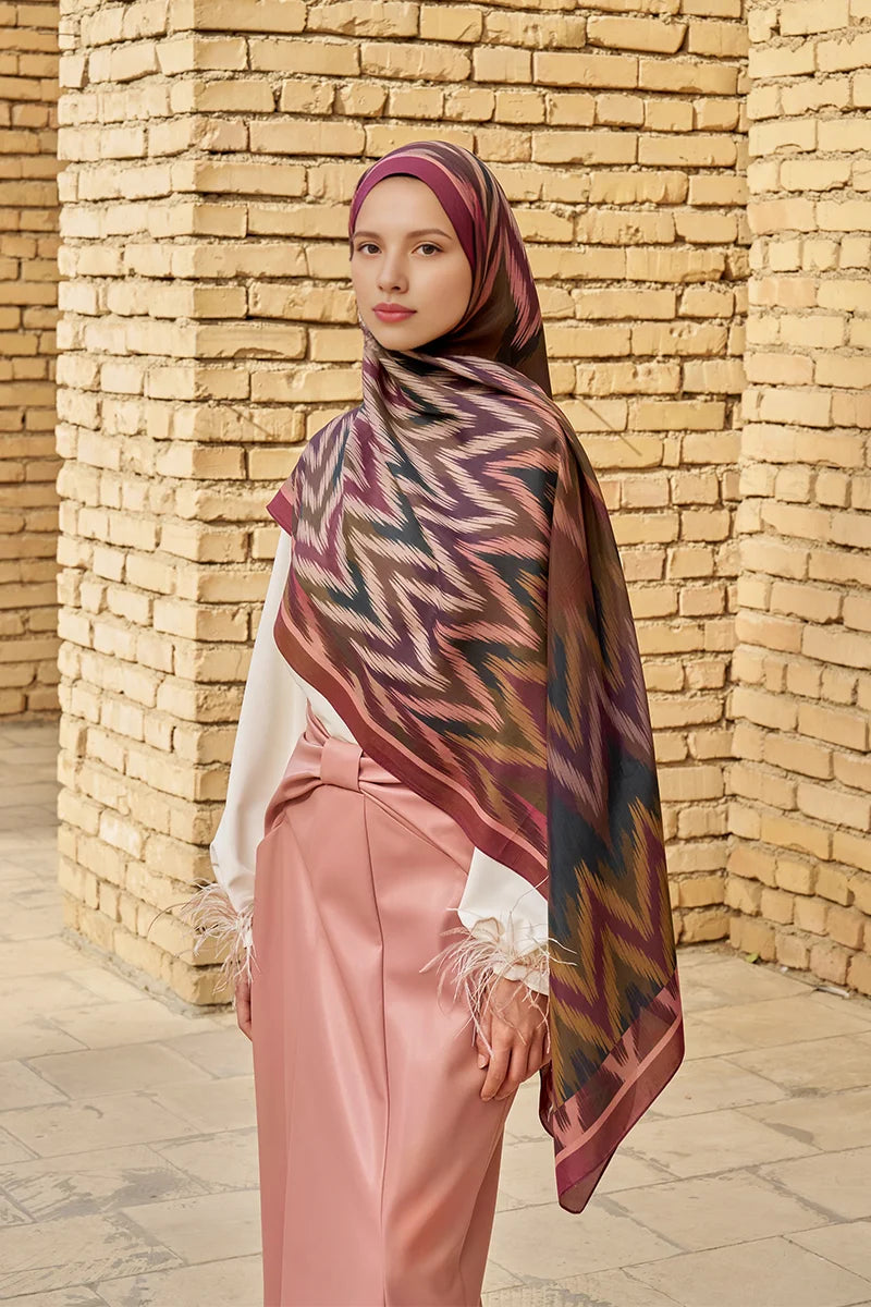 Missoma Floş Viskon Şal - Mürdüm