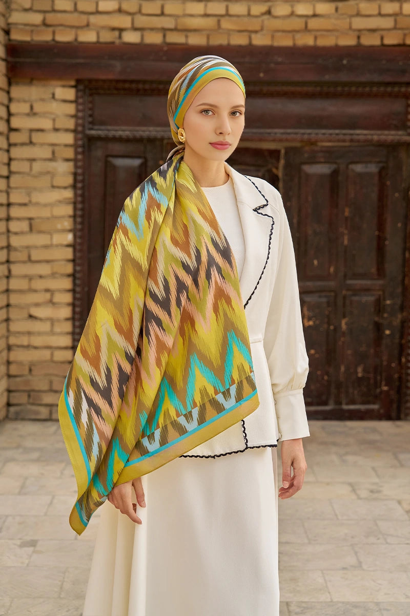 Missoma Floş Viskon Şal - Yağ Yeşili