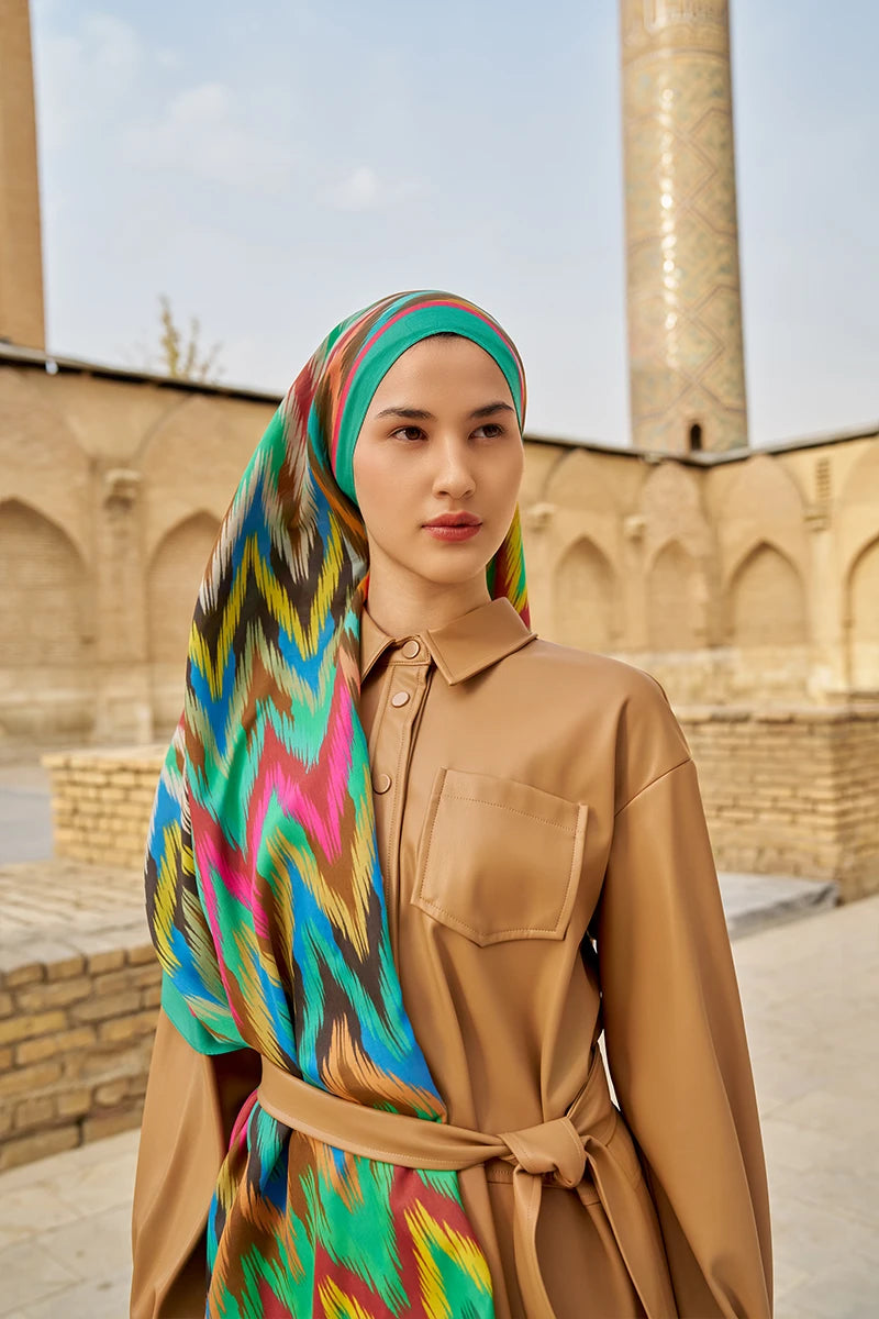 Missoma Floş Viskon Şal - Yeşil