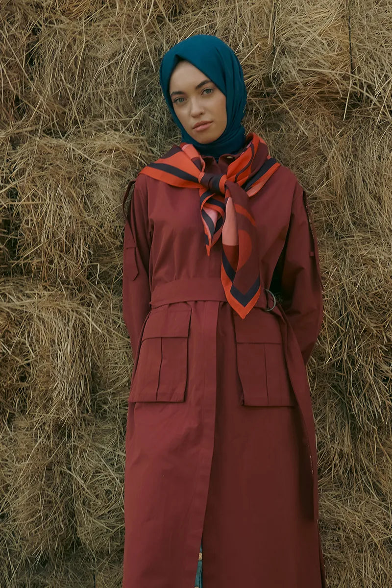 İpeksi Jakar Şal Monogram Desen - Lacivert