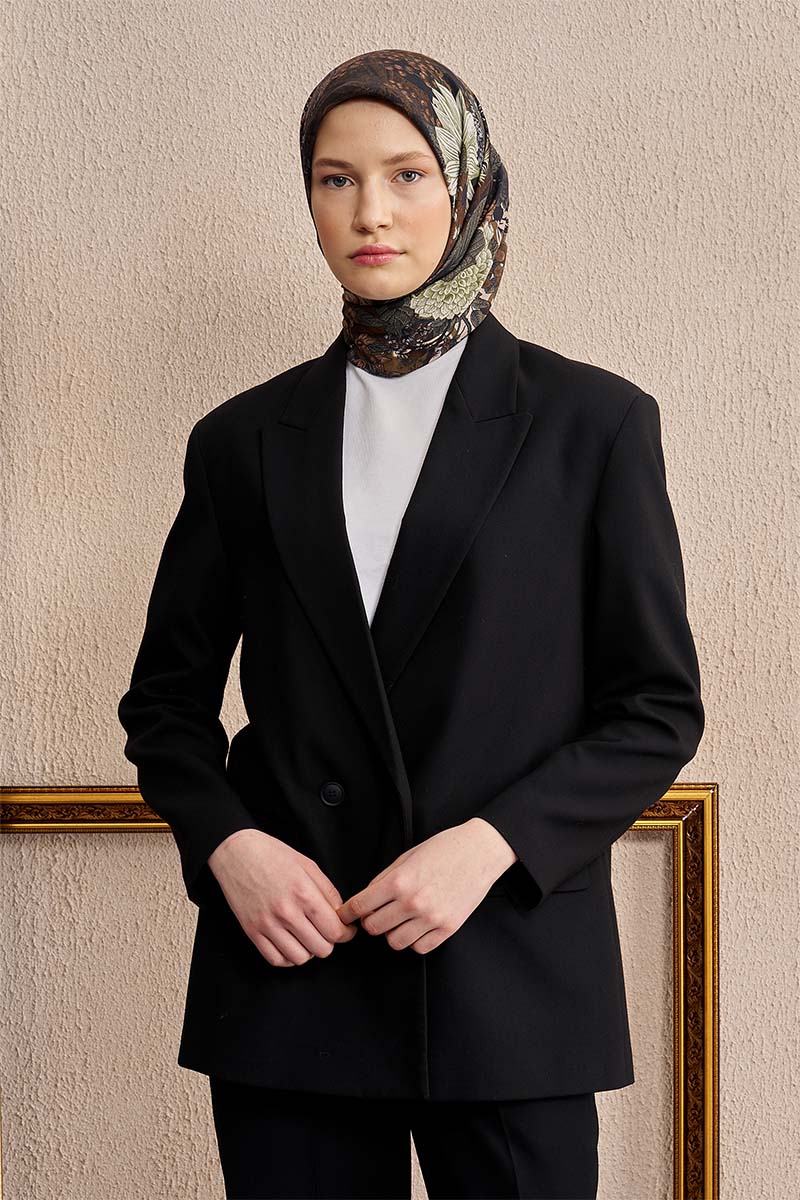 Vision Art Collection Mozaic Eşarp - Mor/Kahve