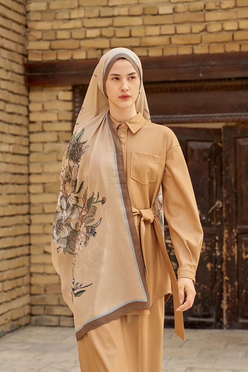 Nadia Pamuk Modal Şal - Açık Kahve