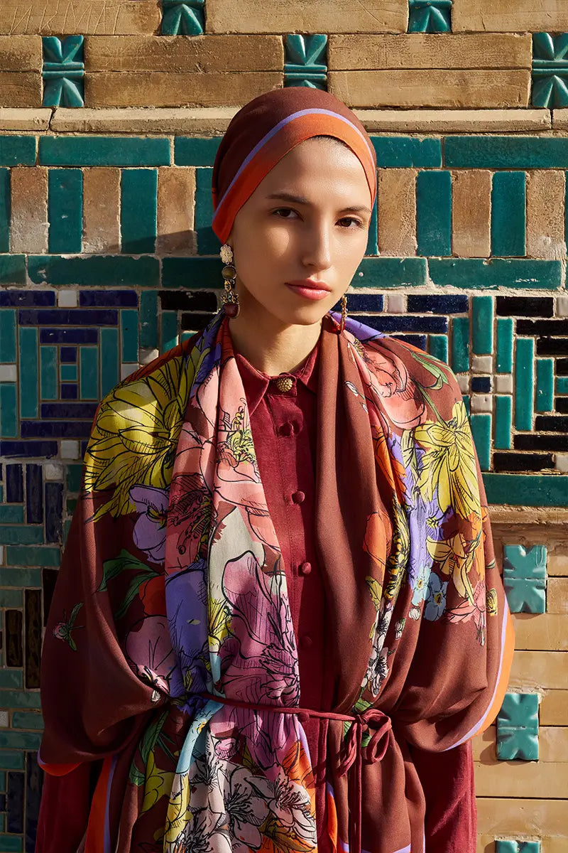 Nadia Pamuk Modal Şal - Turuncu