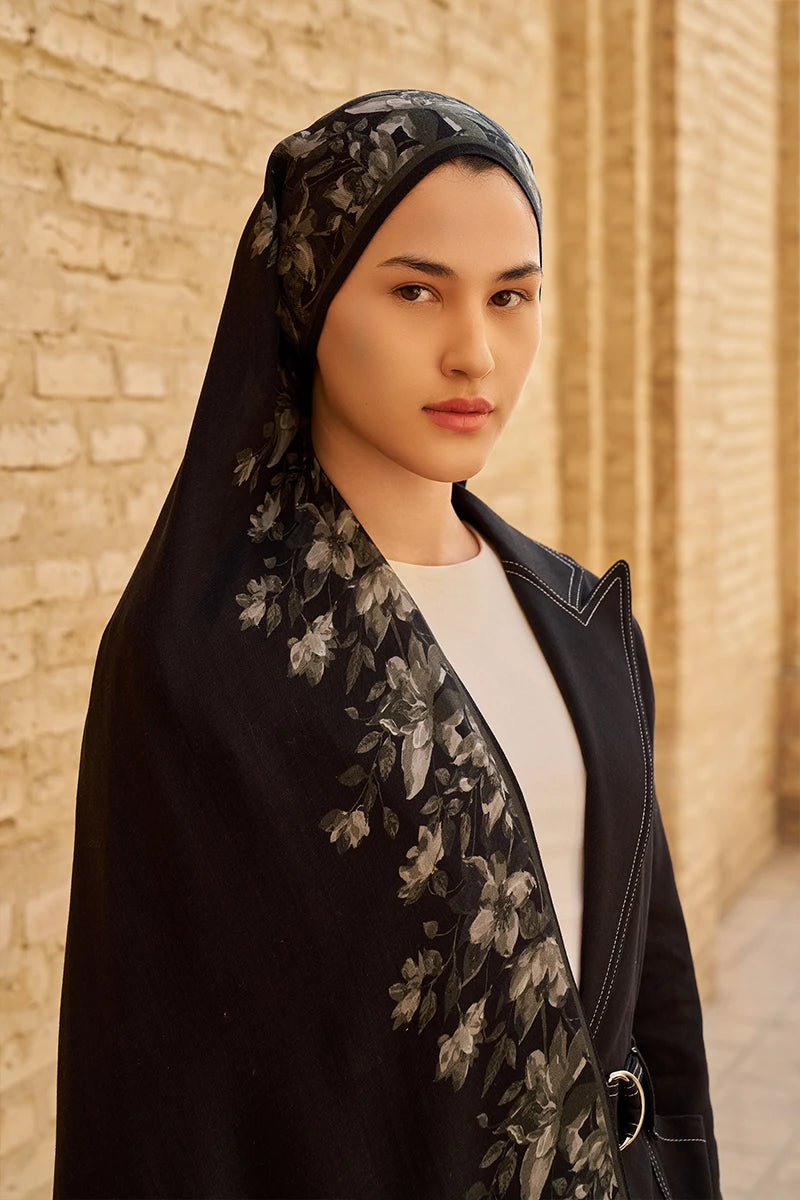 Nev Yün İpek Şal - Siyah