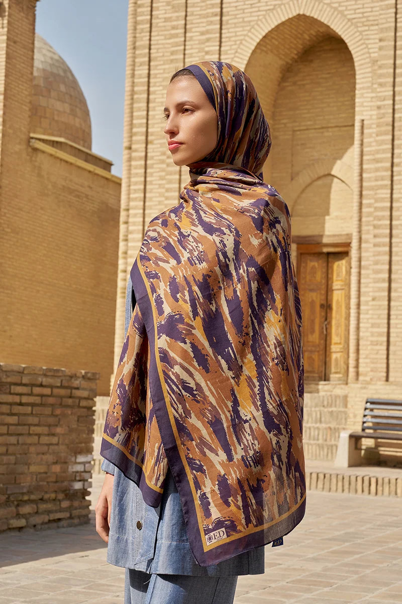 Noble Cotton Modal Shawl - Brown