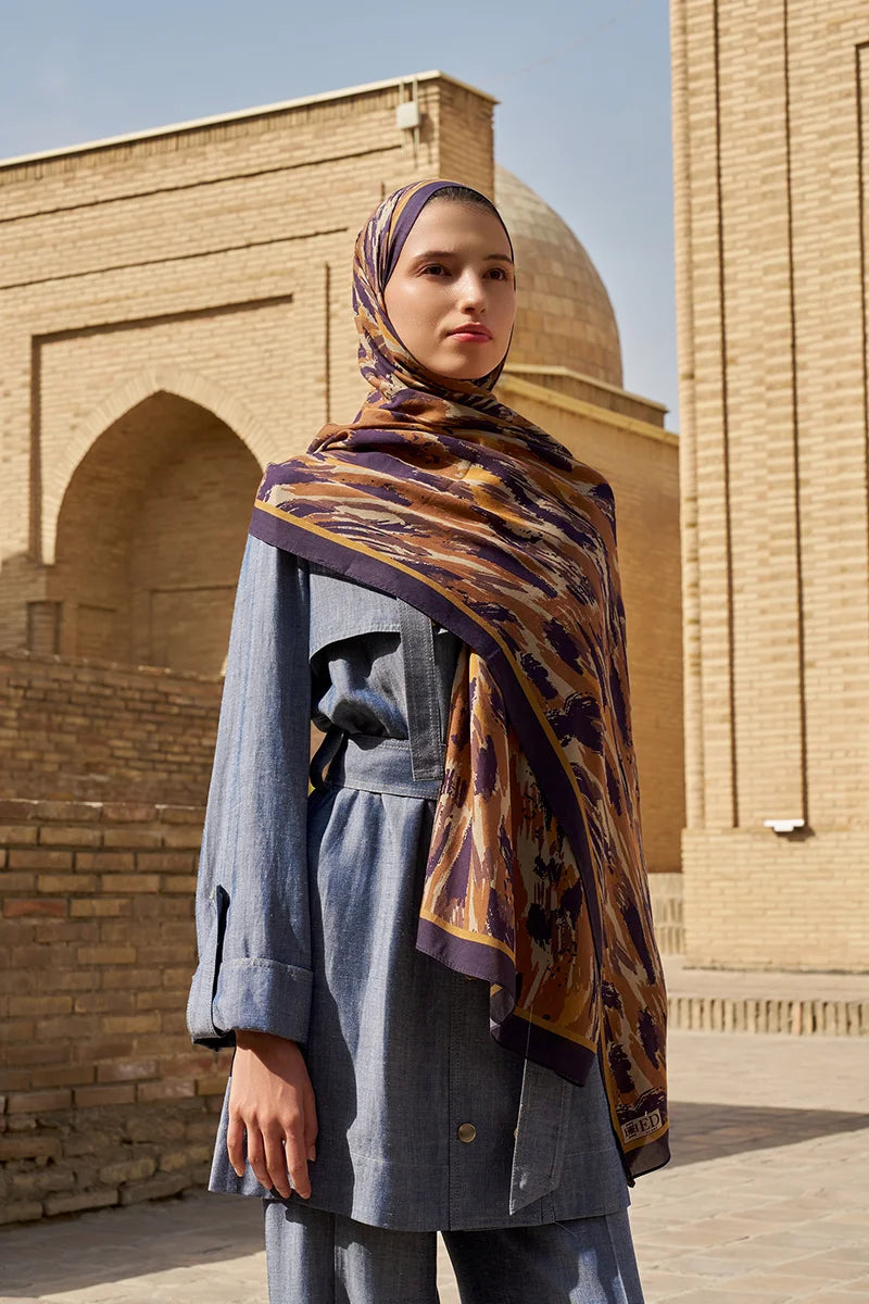 Noble Cotton Modal Shawl - Brown