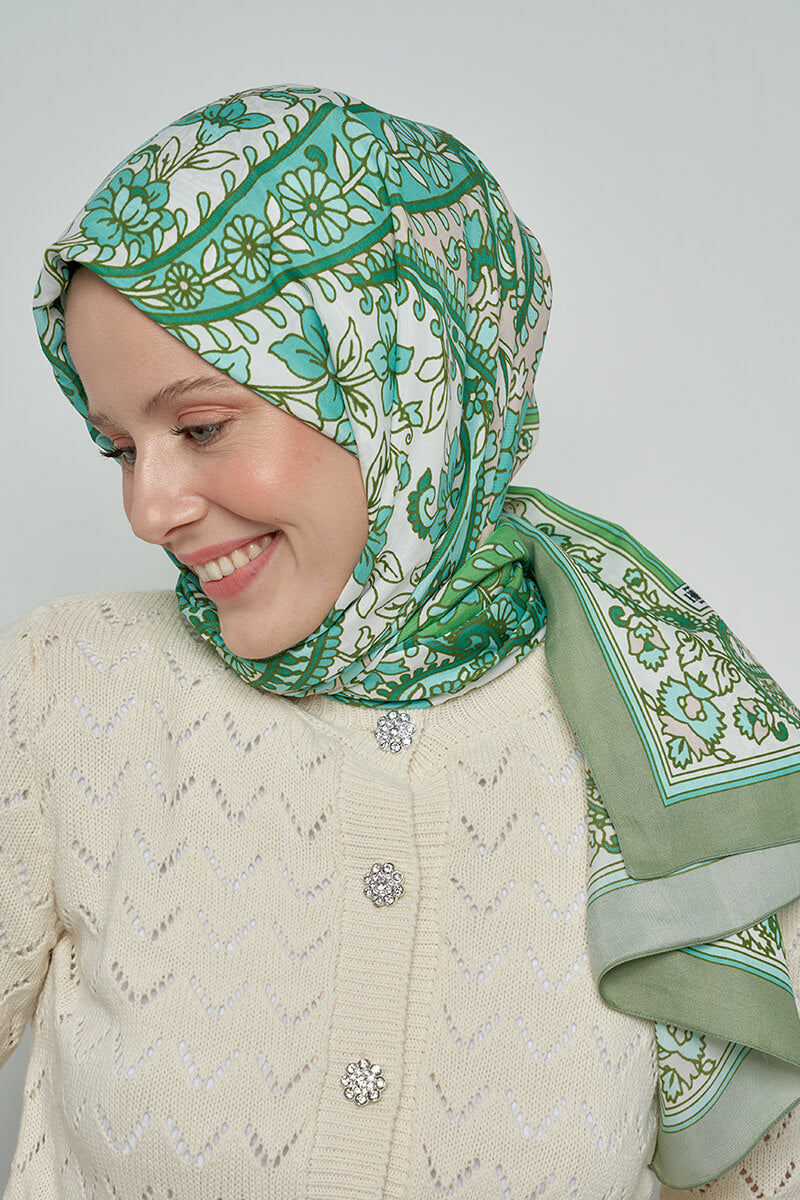 Paisley Koleksiyonu Garden Şal - Yeşil