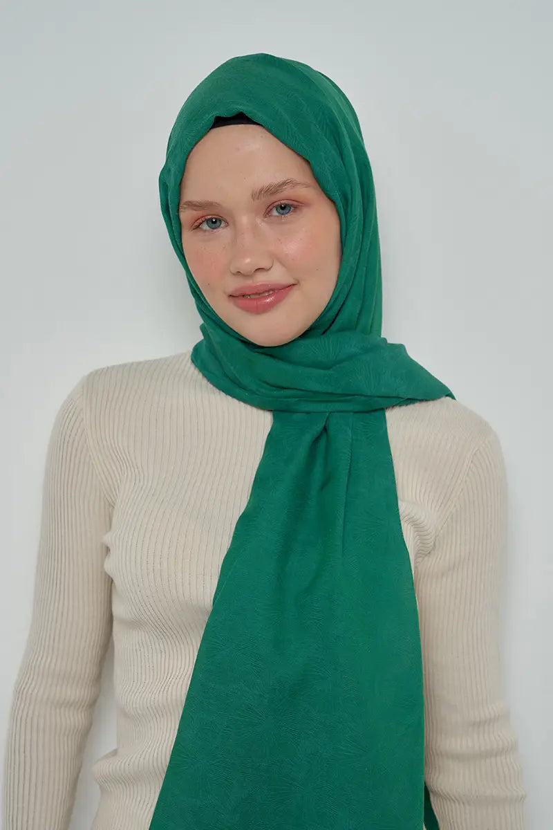 Pamuklu Şal Yaprak Desen - Benetton