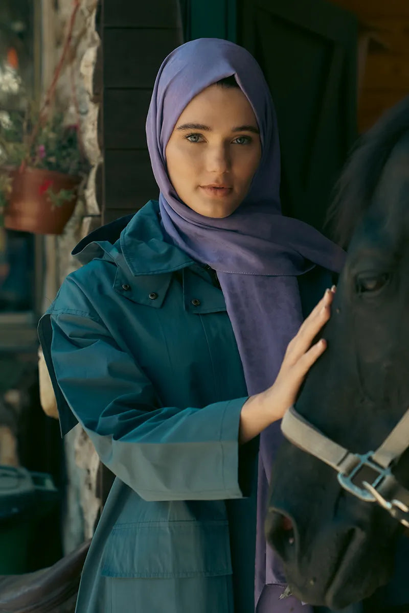 İpeksi Jakar Şal Papatya Desen - Mor