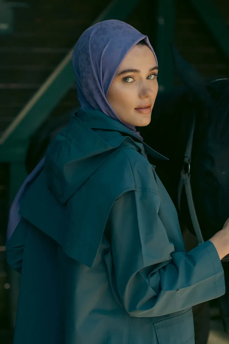 İpeksi Jakar Şal Papatya Desen - Mor