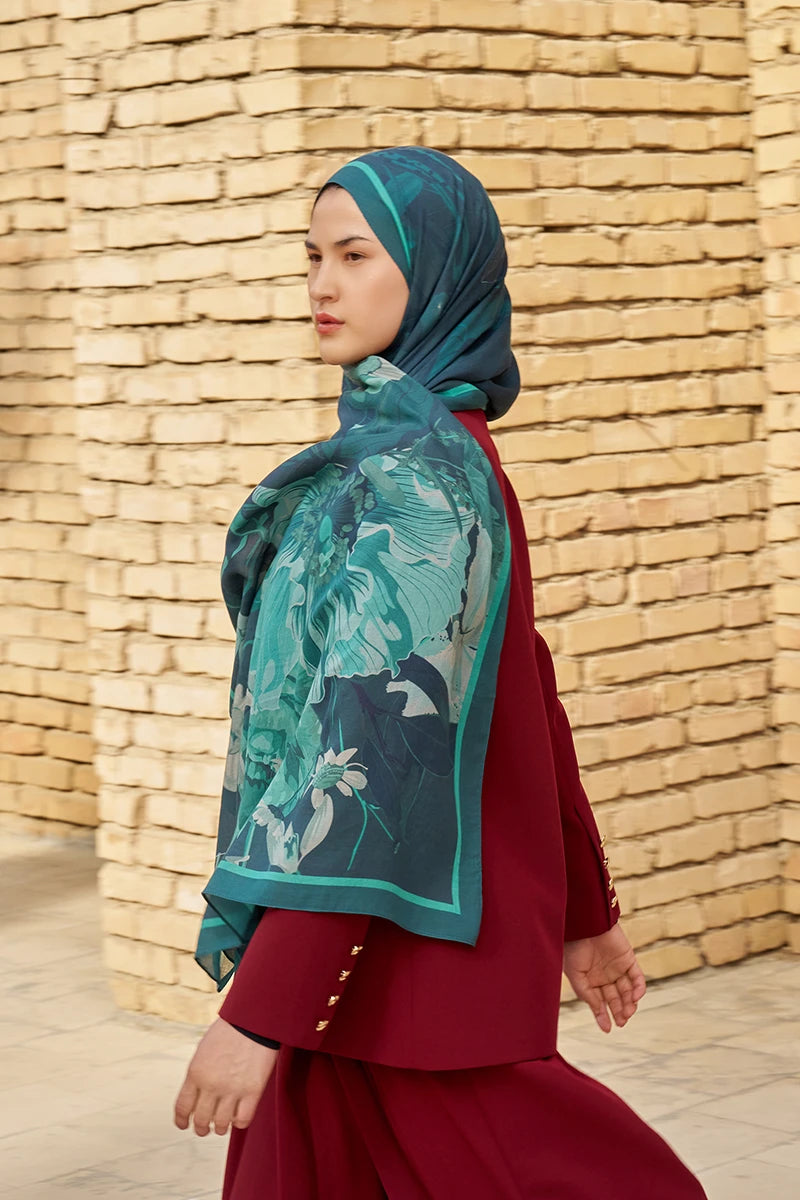 Reine Pamuk Modal Şal - Petrol