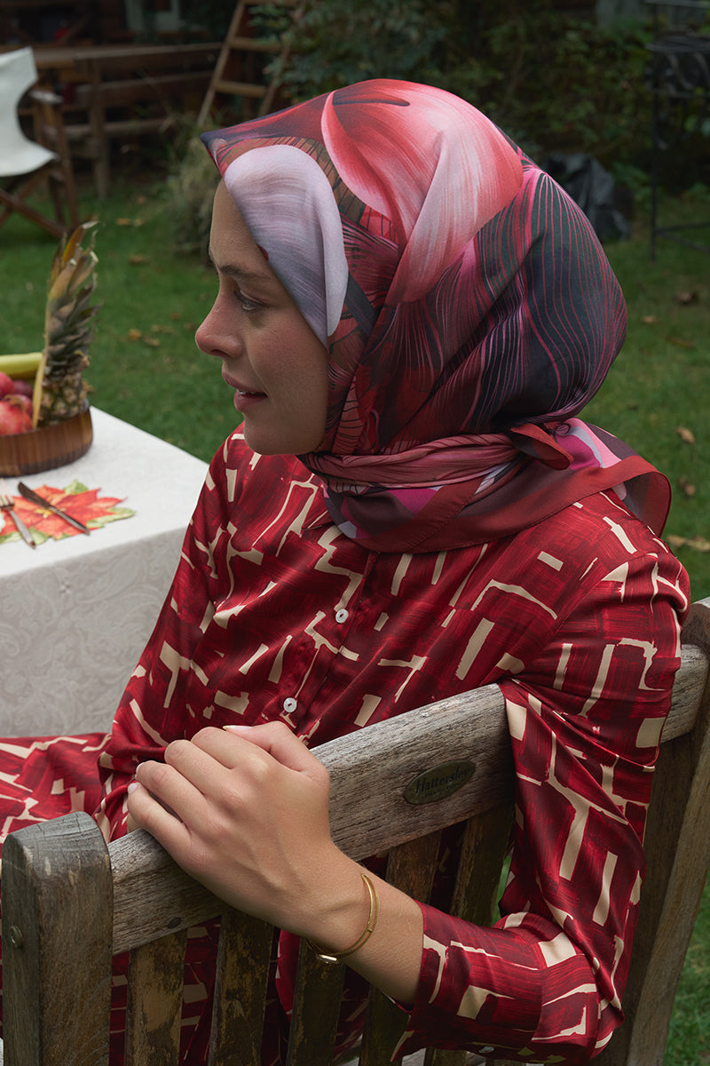 Calla Modal Eşarp - Bordo