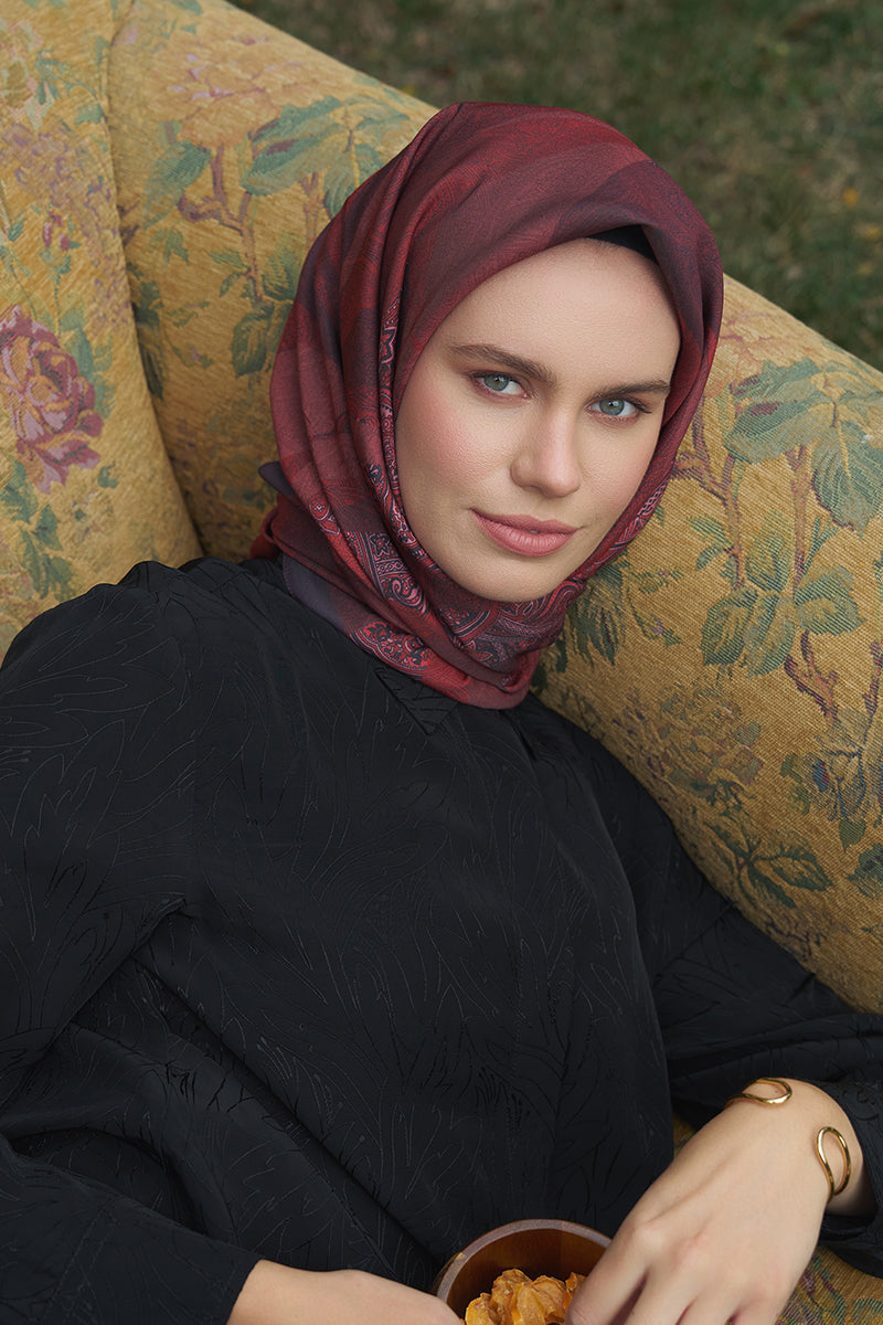 Lace Modal Eşarp - Bordo