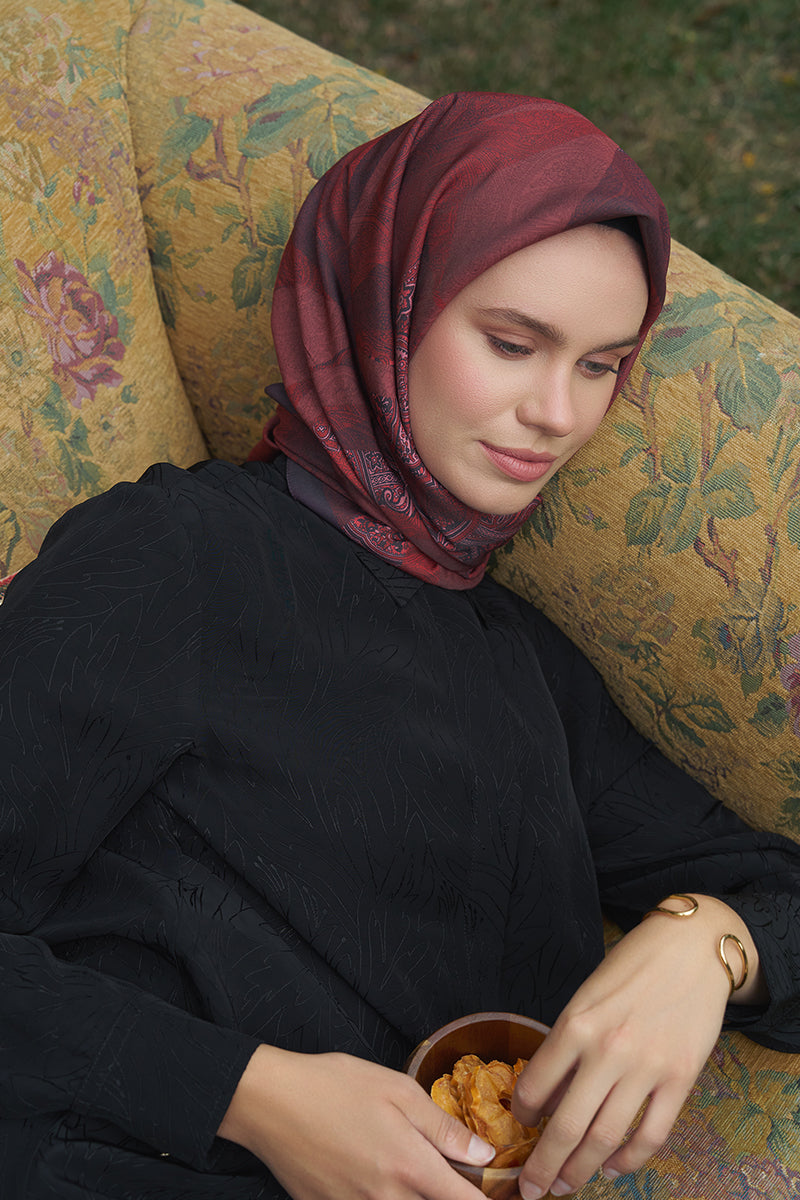 Lace Modal Eşarp - Bordo