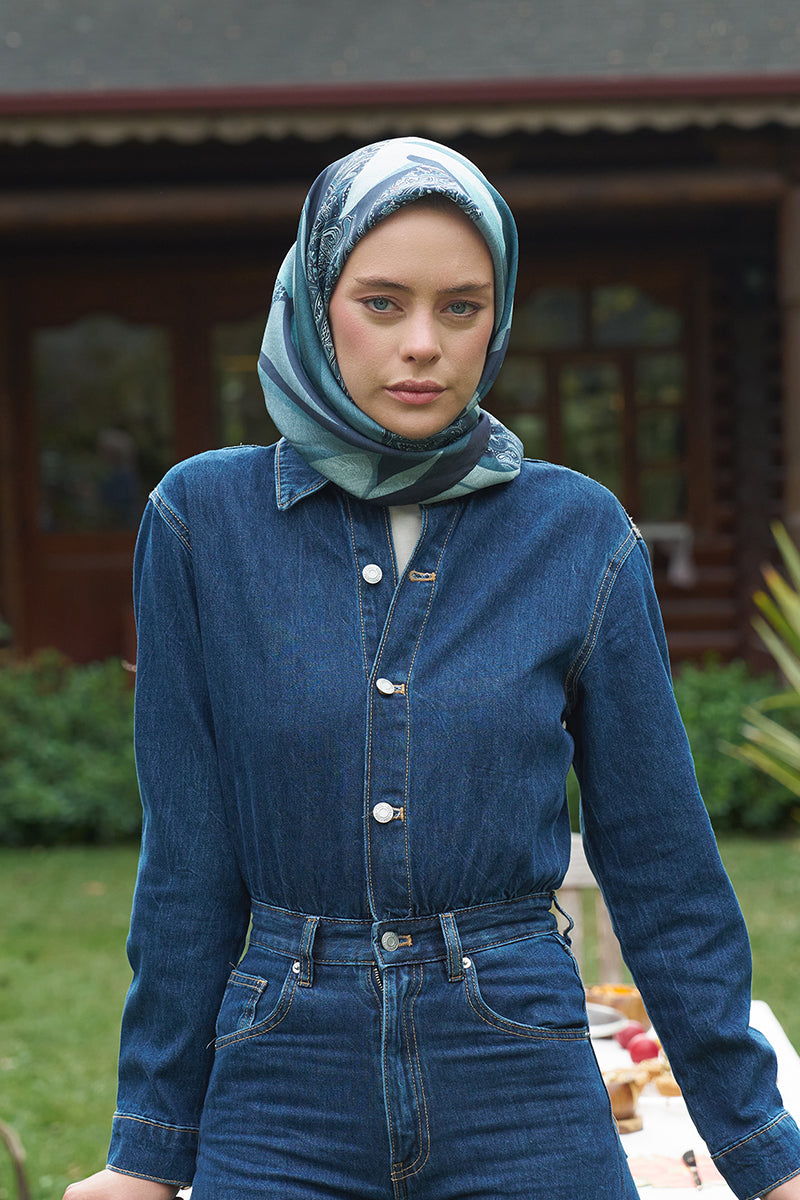 Lace Modal Eşarp - Lacivert