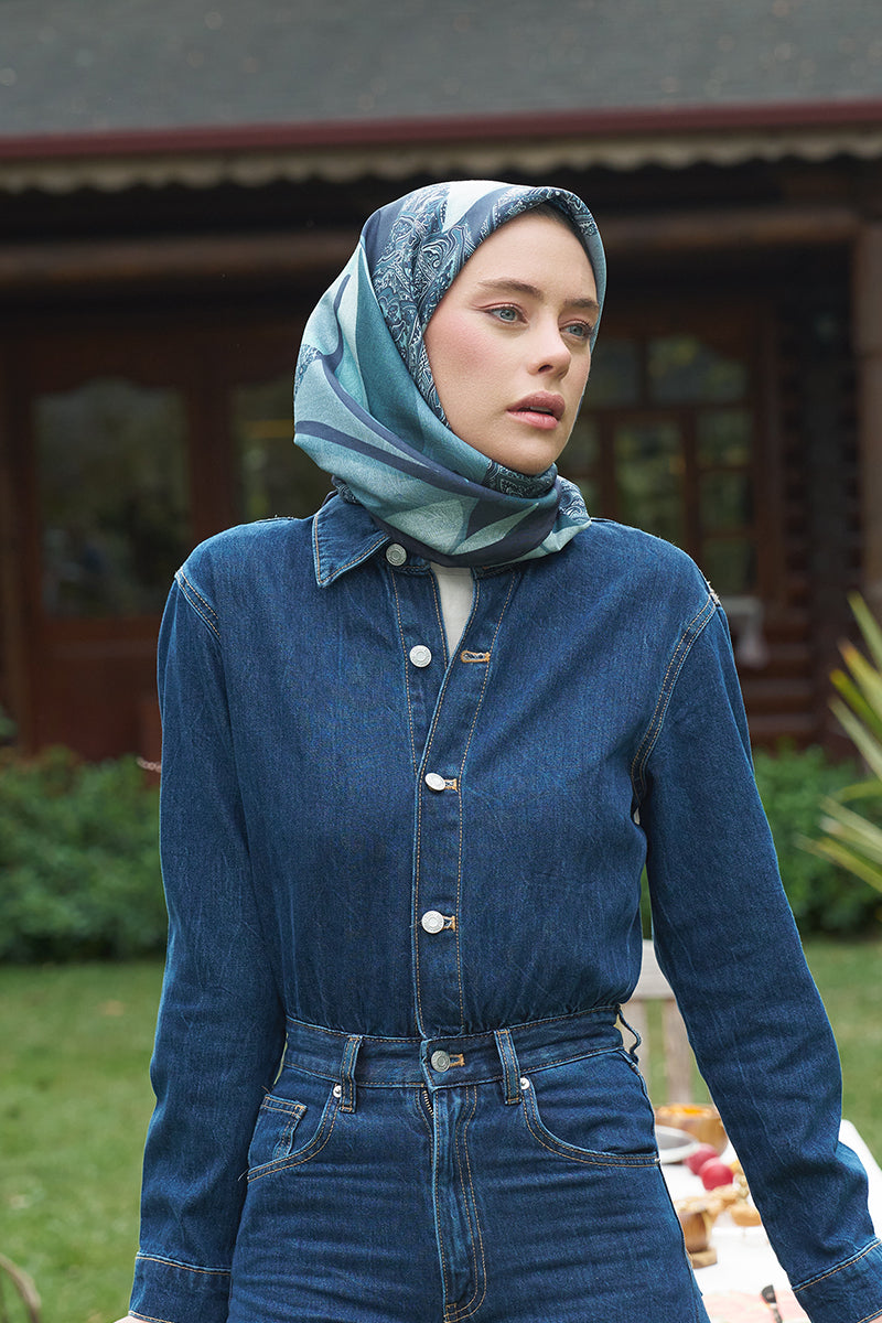 Lace Modal Eşarp - Lacivert