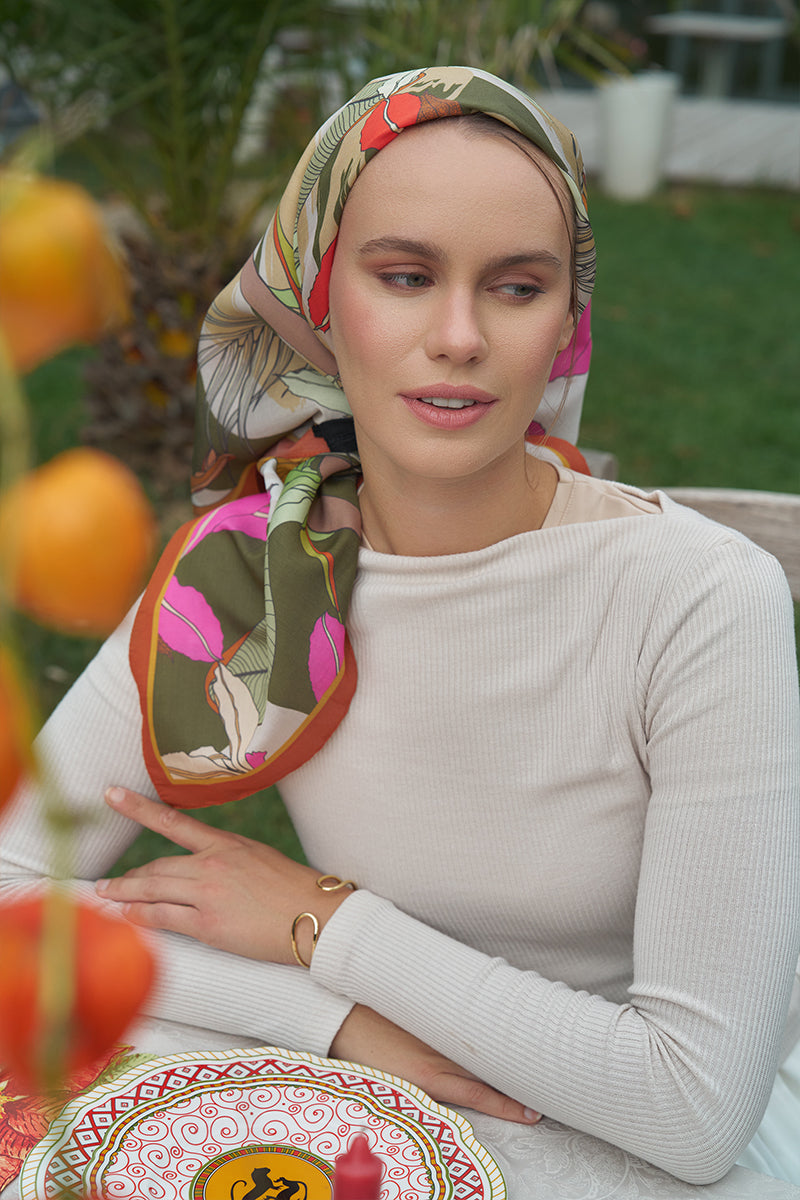 Leafly Modal Scarf - Orange