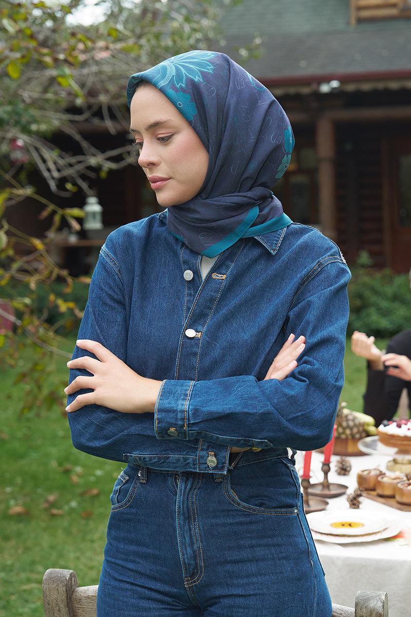 Seal Modal Eşarp - Mavi