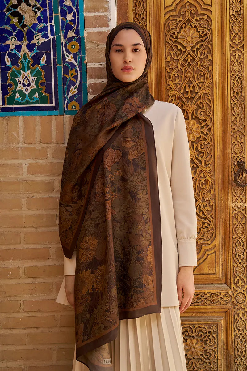 Rustle Floss Viscose Shawl - Brown