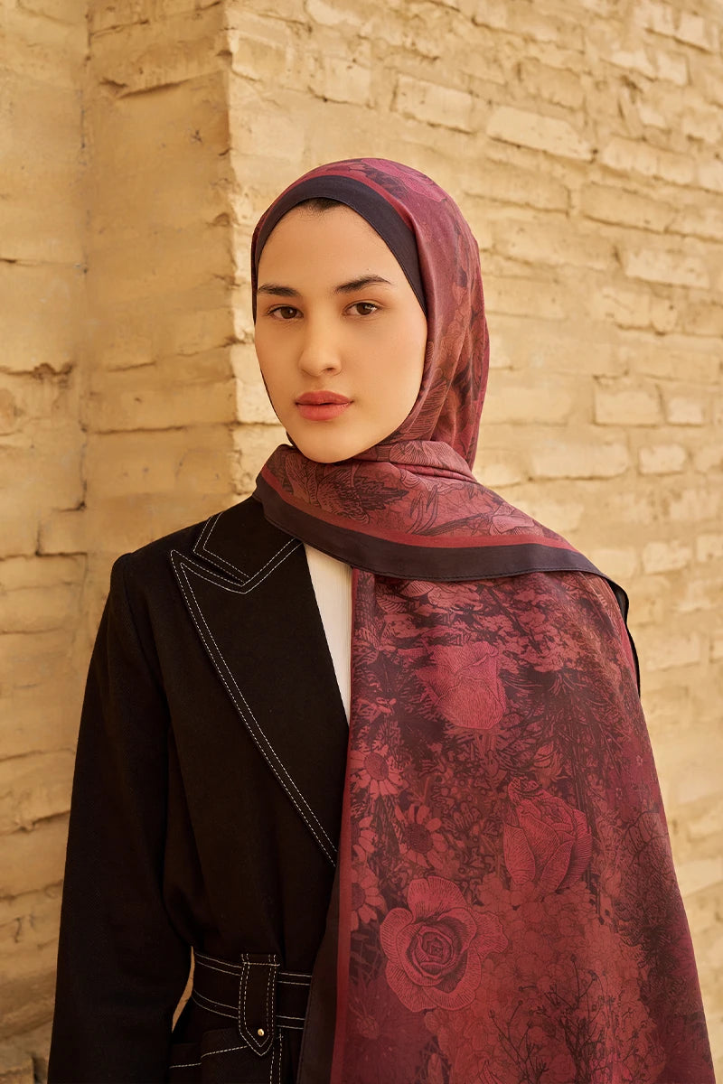 Rustle Floss Viscose Shawl - Plum