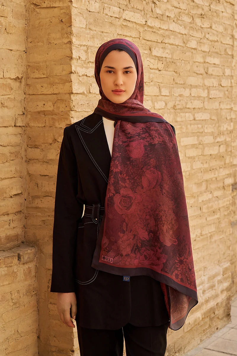 Rustle Floss Viscose Shawl - Plum