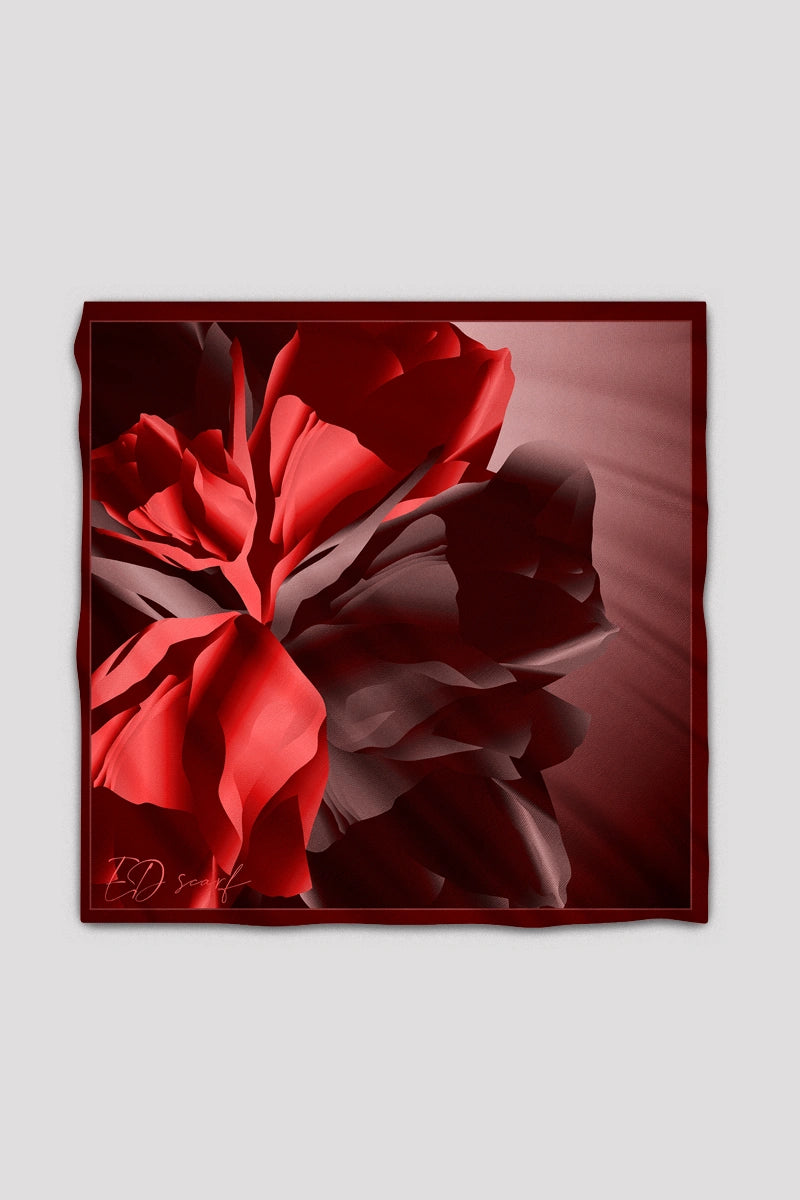 Safir Desen Viskon Floş Eşarp - Bordo