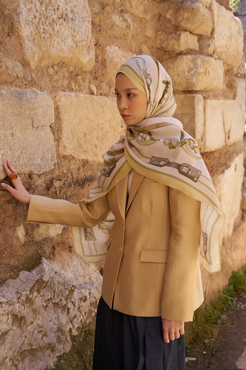 Sunrise Barok Desen Şal - Sarı