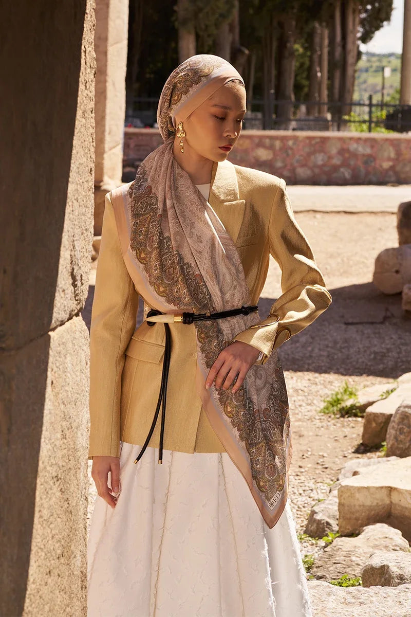 Sunrise Etnik Desen Şal - Yavruağzı