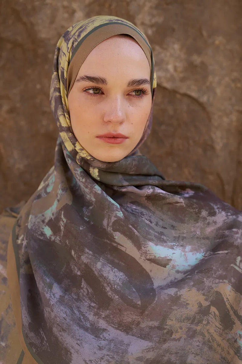 Sunrise Fırça Desen Şal - Bej