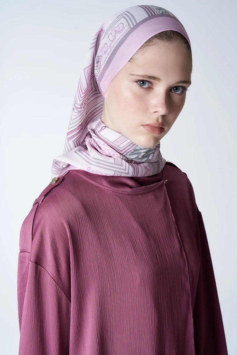 Sunrise Geometrik Desen Şal - Pembe