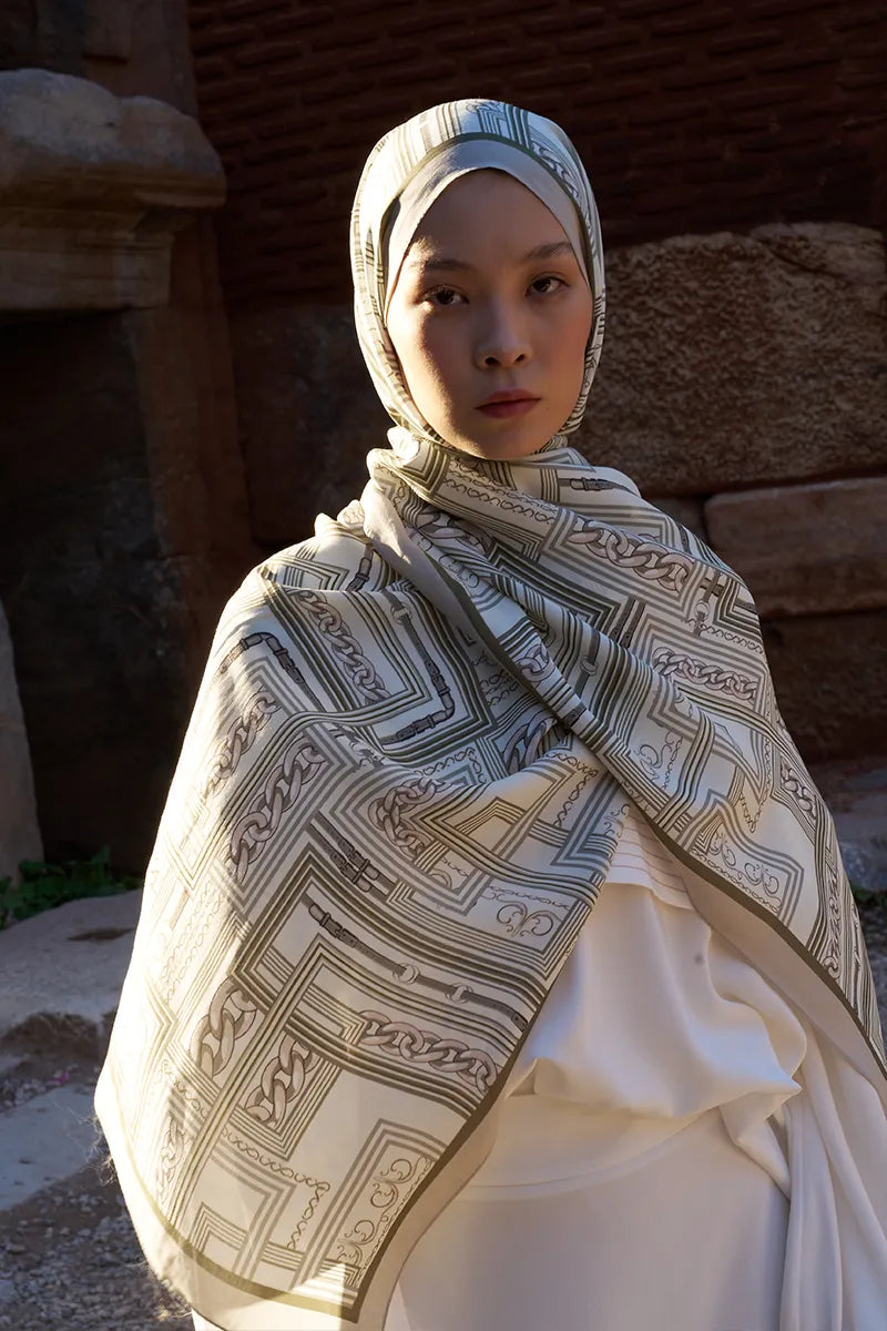 Sunrise Geometrik Desen Şal - Yeşil