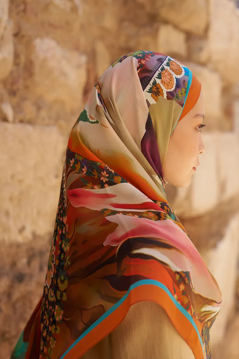 Sunrise Karnaval Desen Şal - Turuncu