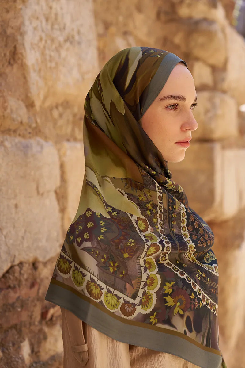 Sunrise Karnaval Desen Şal - Yeşil