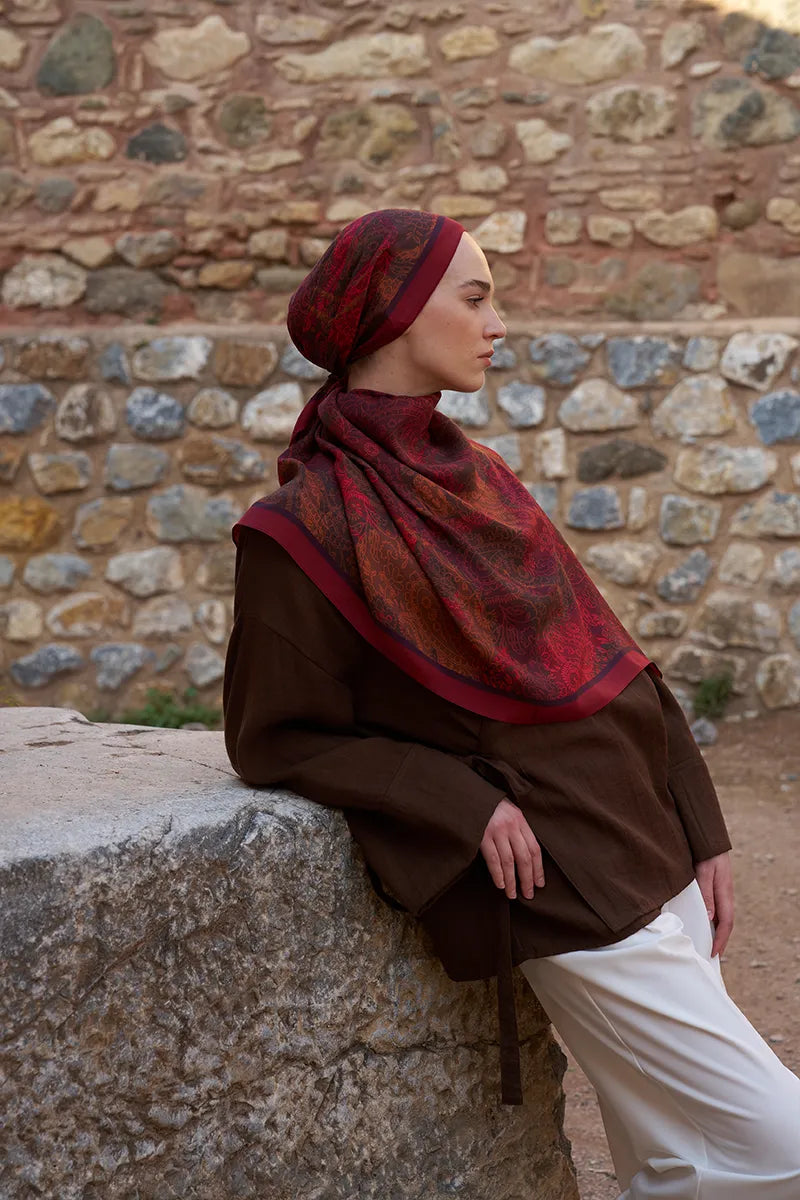 Sunrise Dream Pattern Shawl - Red