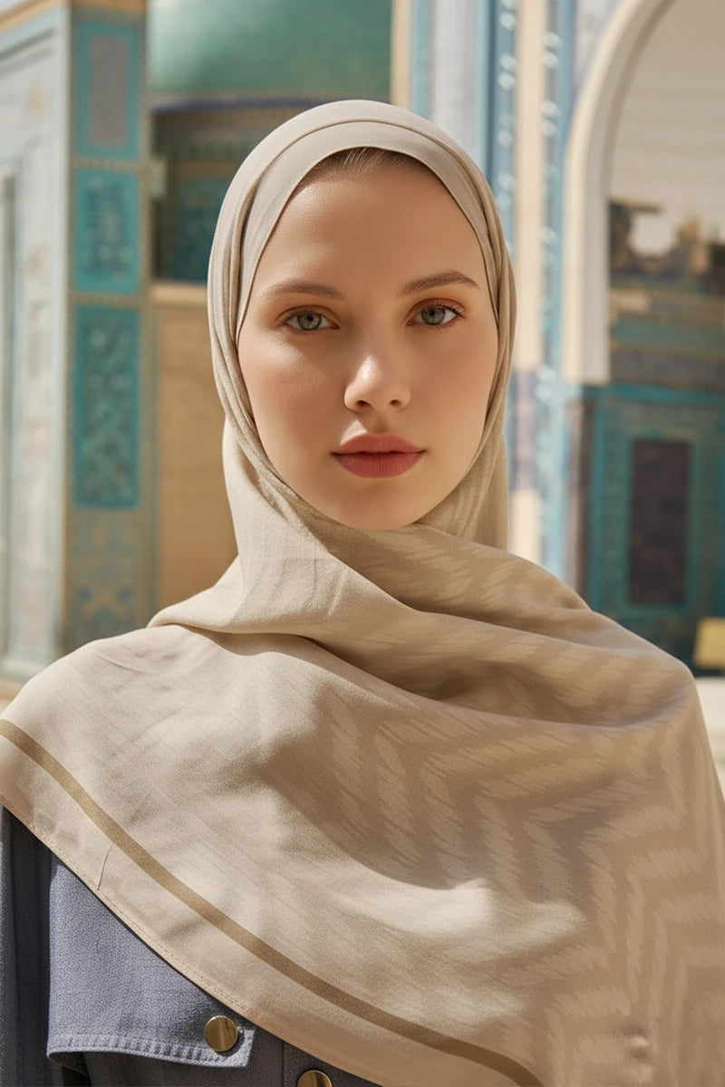 Velisse Floş Viskon Şal - Bej