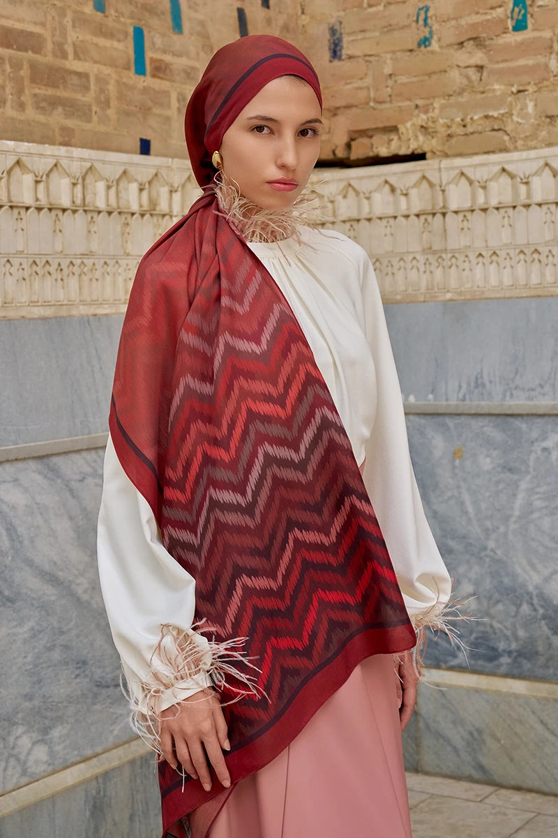 Velisse Floss Viscose Shawl - Burgundy