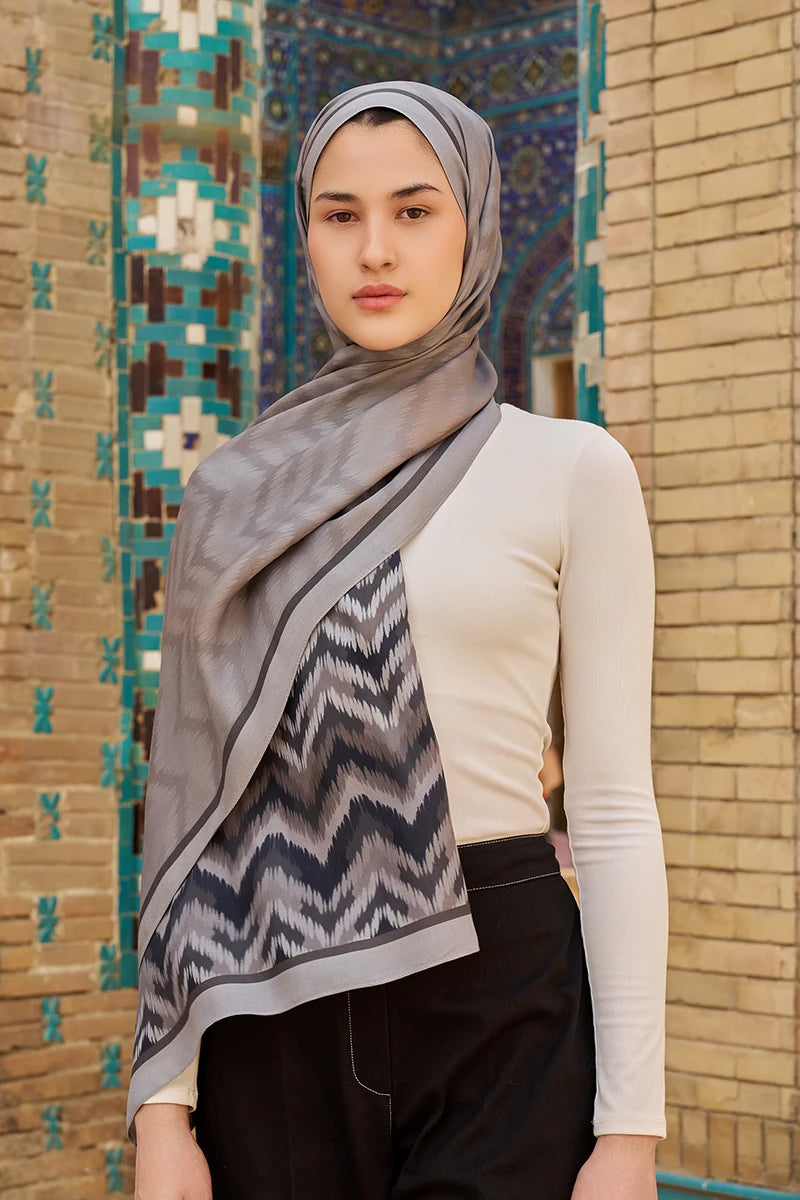 Velisse Floş Viskon Şal - Gri