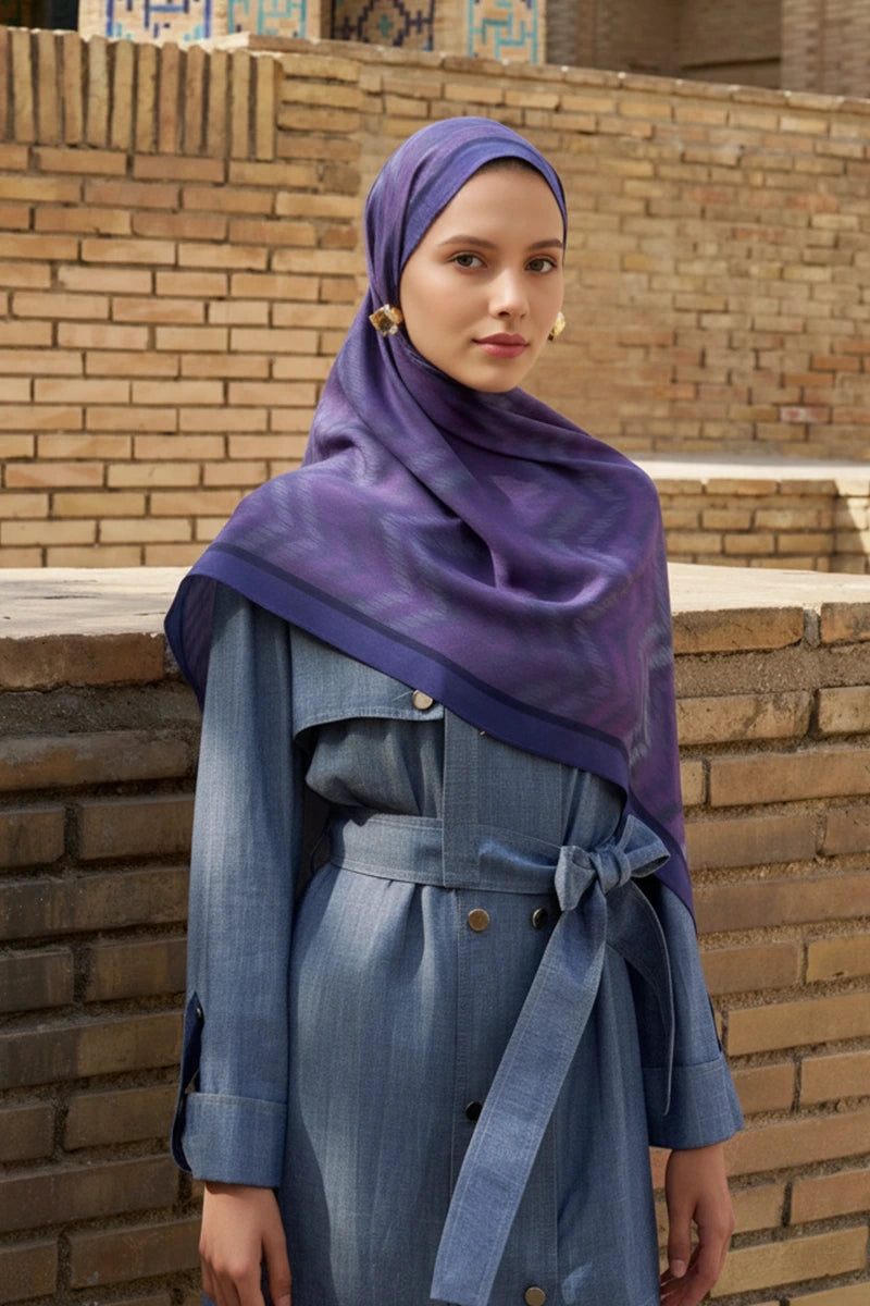 Velisse Floş Viskon Şal - Mor