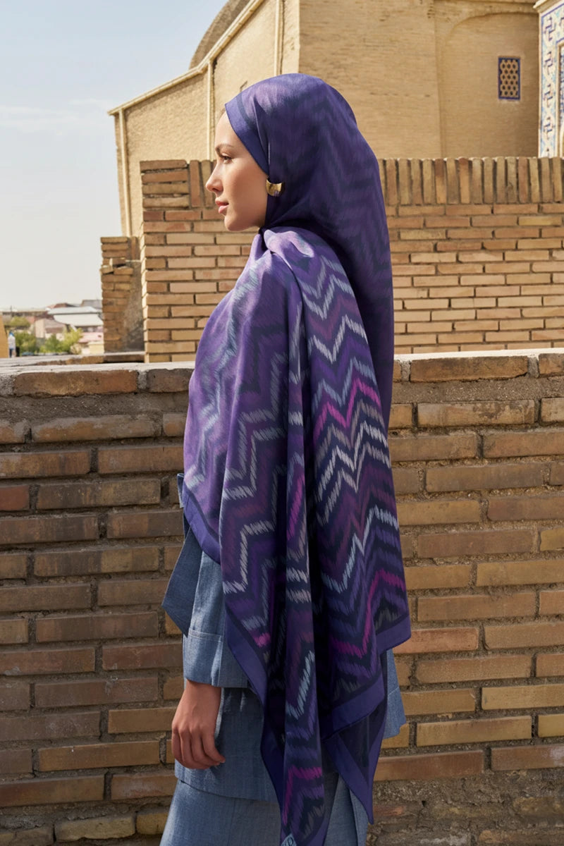 Velisse Floş Viskon Şal - Mor