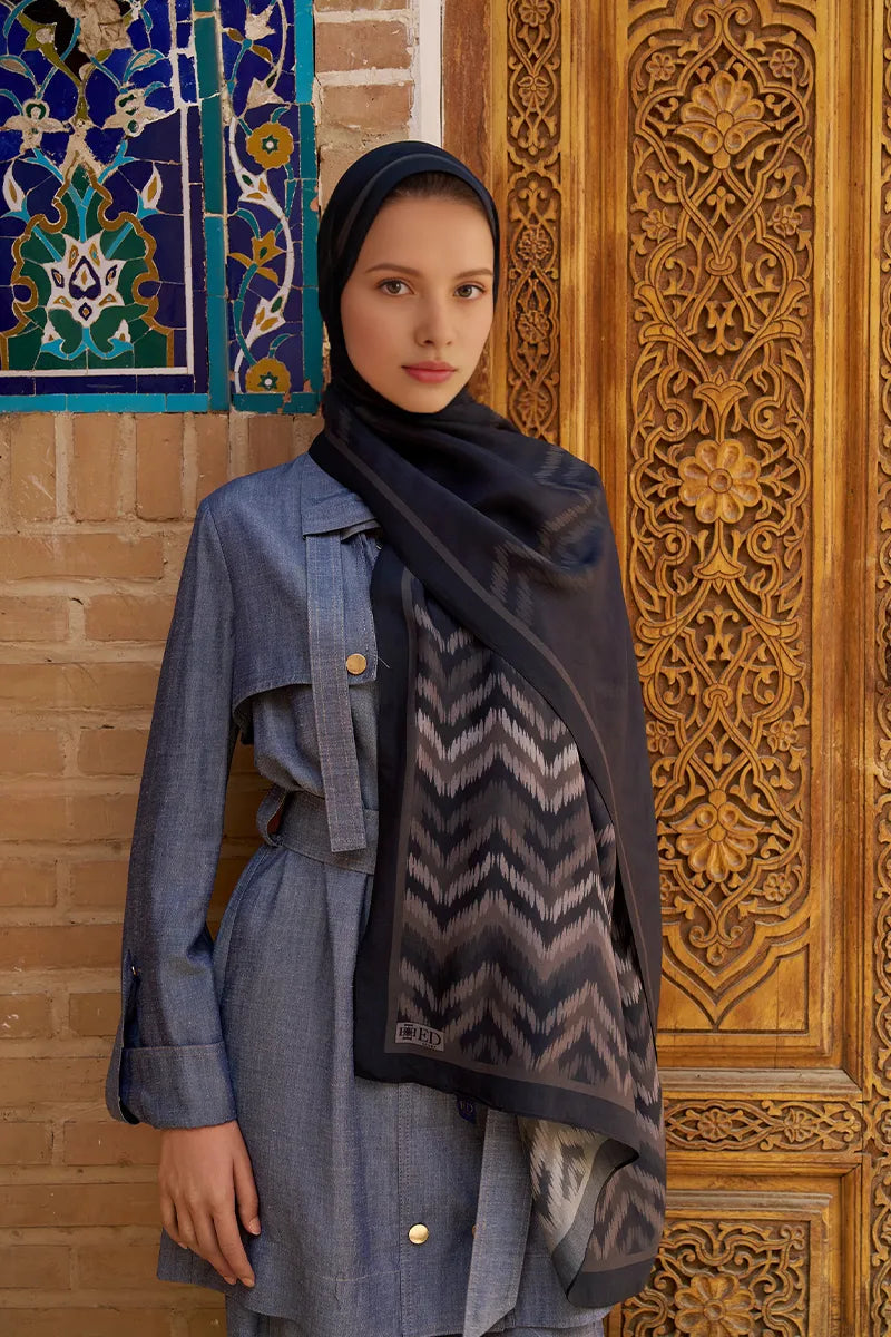 Velisse Floş Viskon Şal - Siyah