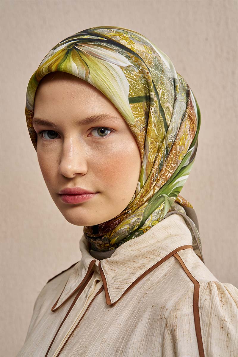 Vision Art Collection Velmora Eşarp - Yağ Yeşili