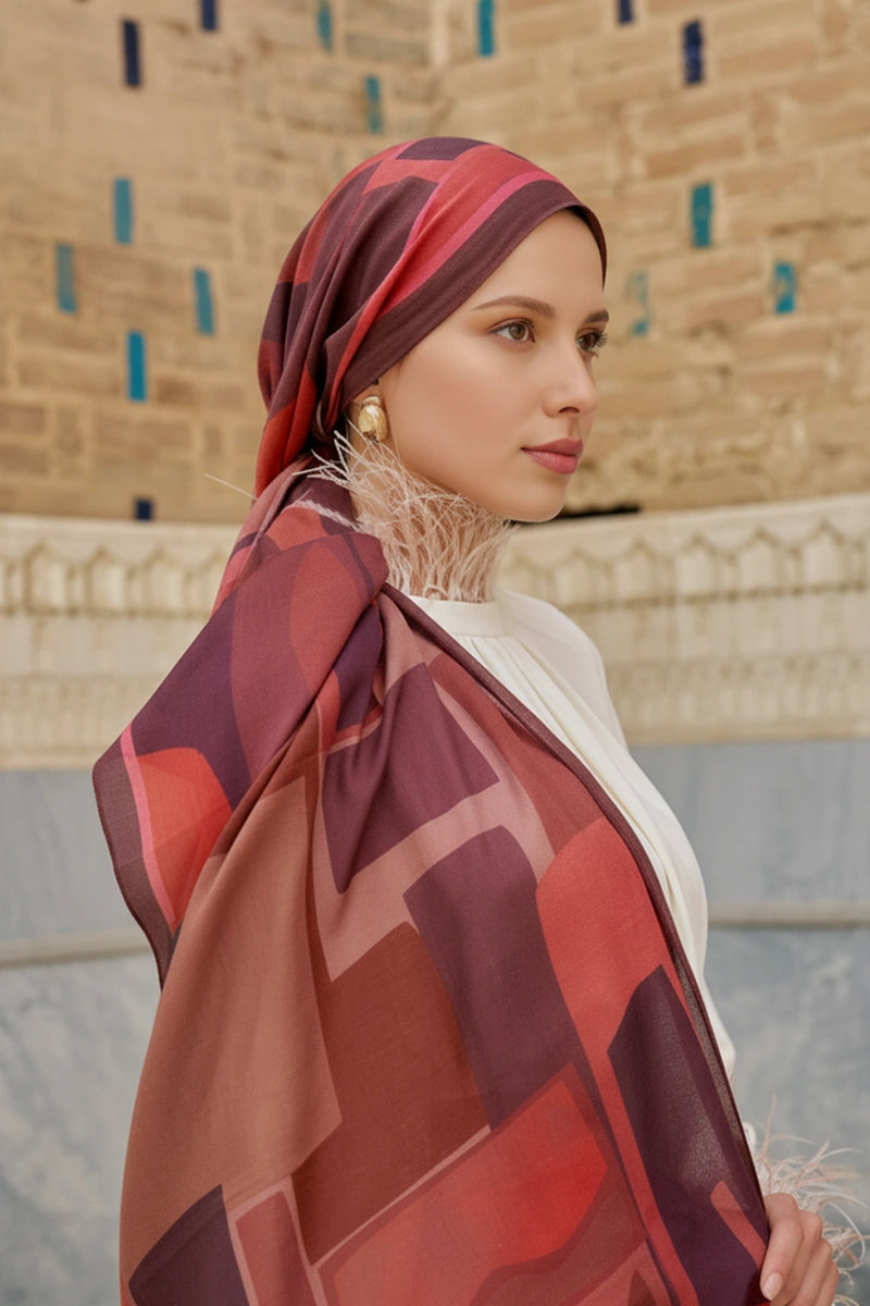 Wise Pamuk Modal Şal - Bordo