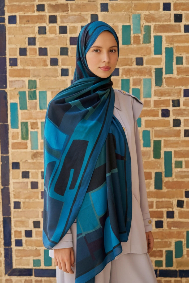 Wise Pamuk Modal Şal - Lacivert