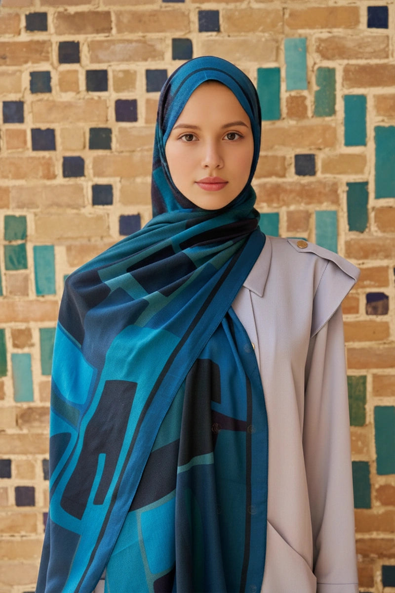 Wise Pamuk Modal Şal - Lacivert