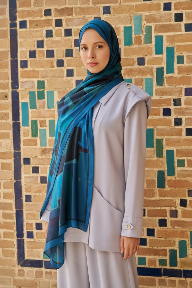 Wise Pamuk Modal Şal - Lacivert