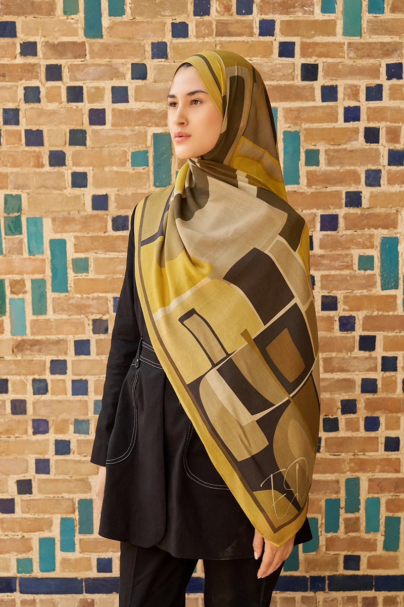 Wise Pamuk Modal Şal - Yağ Yeşili